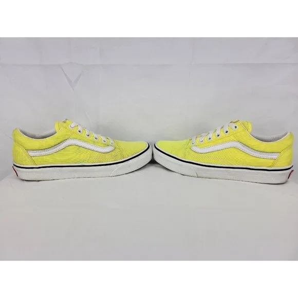 Vans Old Skool Shoes Sneakers Womens Size 6 Neon Highlighter Yellow White 508731 - Picture 9 of 12